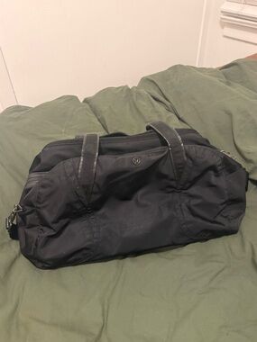 Lululemon Black Nylon Duffel / Weekender Bag